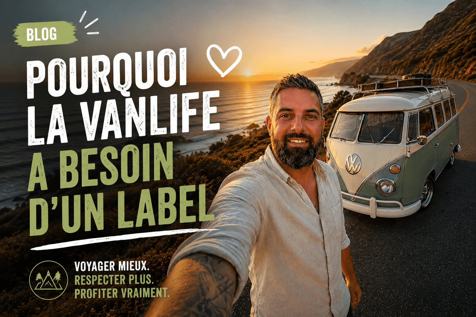 Ordinateur ouvert dans un van avec vue sur la nature