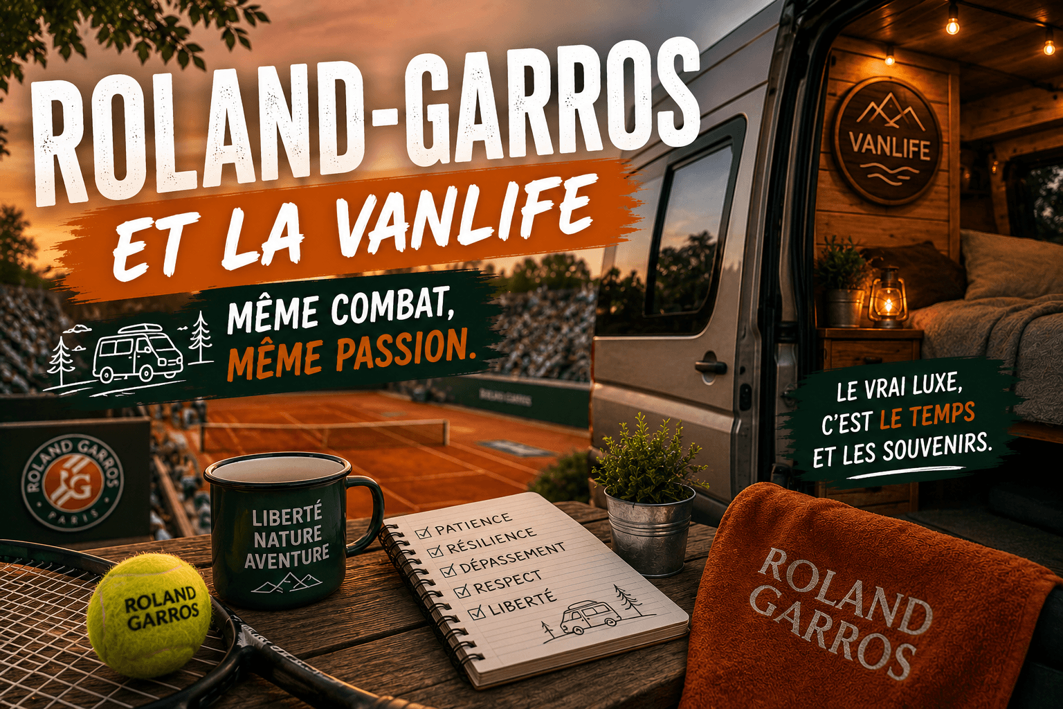 Roland-Garros et la vanlife — même combat, même passion