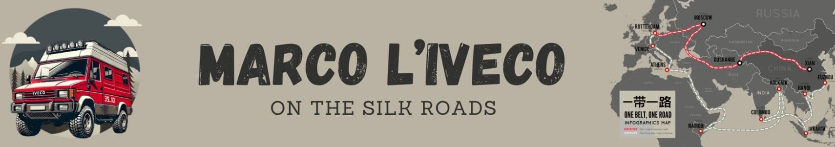 Marco l'Iveco — Bastien on the Silk Roads, camion Iveco 40.10 4x4 expédition